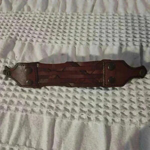 Fossil leather wristband brown